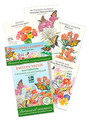 The Backyard Naturalist Butterfly Flower Garden Seeds for Eastern States. Organic seeds from Botanical Interests to attract bees, butterflies, hummingbirds and other wild birds to your backyard.