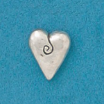 Small coin or token handcrafted in lead free pewter is engraved with Valentine heart and inspiration message on back.