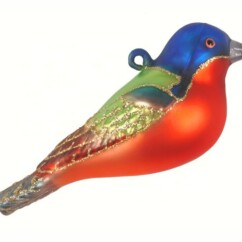 Hand Painted Glass Wild Bird Ornaments