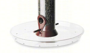 The Backyard Naturalist recommends using a Seed Tray, like Droll Yankees Omni Seed Tray, to catch seed. Saves your seed, stops waste and prevents seed strewn on the ground. Also turns your tube feeder into a platform feeder that attracts additional species of birds, like ground feeders.