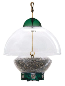 The Backyard Naturalist recommends the Big Top Squirrel Resistant Feeder with Adjustable Dome.