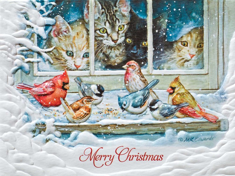 Holiday Greeting Cards, 2023 at The Backyard Naturalist, including 'Birding Buddies'