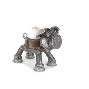 The Backyard Naturalist loves Yardbirds! Made from materials that otherwise would be doomed to a landfill. Each piece has a unique personality. “CK Bushing Pig” pictured here.