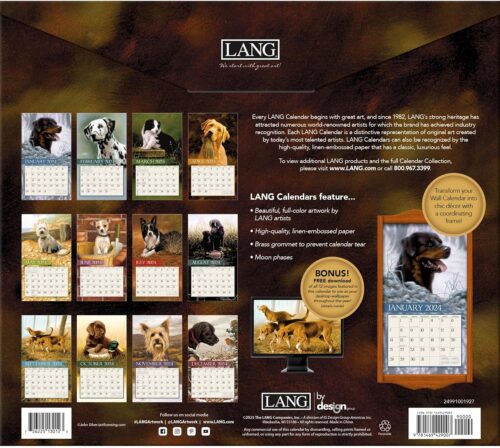Lang's Love of Dogs 2024 Wall Calendars are here! The Backyard Naturalist has 2024 calendars in stock, including Audubon and Lang favorites like, Birds, Songbirds, Kids Birding, Nature, 365 Kittens or Puppies, Sloths, Tiny Owls and more in Wall, Mini, Engagements, Pocket Planners and Page-A-Day formats.