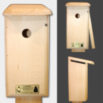 The Backyard Naturalist carries the Conservation nest boxes, like this one for Black-capped Chickadees.
