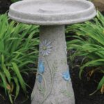 The Backyard Naturalist has concrete bird baths and fountains, like this Massarelli design that's hand made and painted here in the USA. Pictured here is Bluebird Bath.