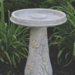 The Backyard Naturalist has concrete bird baths and fountains, like this Massarelli design that's hand made and painted here in the USA. Pictured here is Butterfly Bath.