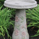 The Backyard Naturalist has concrete bird baths and fountains, like this Massarelli design that's hand made and painted here in the USA. Pictured here is Hummingbird Bath.