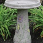 The Backyard Naturalist has concrete bird baths and fountains, like this Massarelli design that's hand made and painted here in the USA. Pictured here is Songbird Bath.