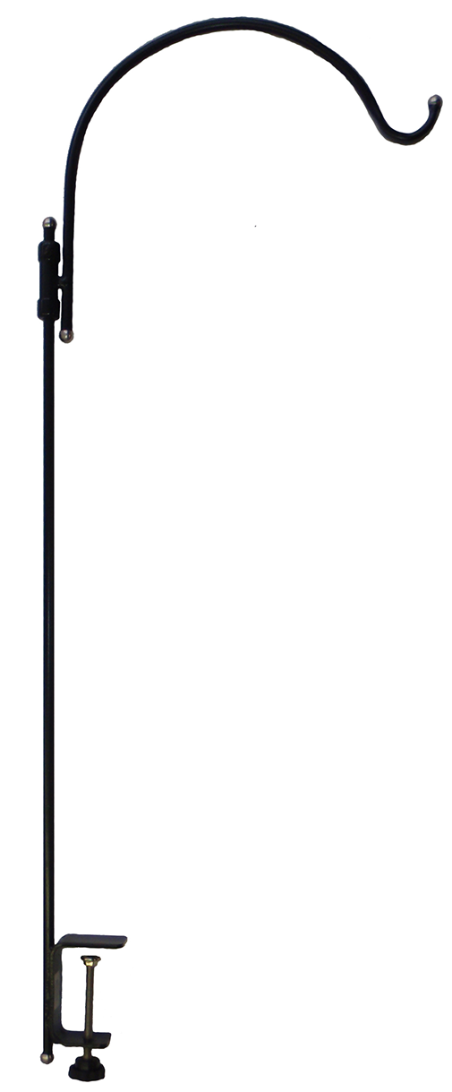 TheBYNErvaBirdFeederDeckArmHangerblackSwivel The Backyard Naturalist
