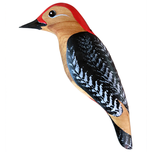 Red-headed Woodpecker Carved Clip-on Christmas Ornament