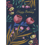 Honey Bees and Flowers - Happy Birthday[Birthday Greeting Card at The Backyard Naturalist]