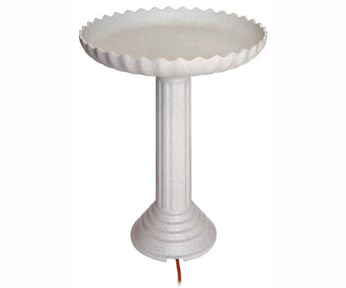 The Backyard Naturalist has Farm Innovations' Scalloped Edge Heated Bird Bath combo that includes the bowl and pedestal.