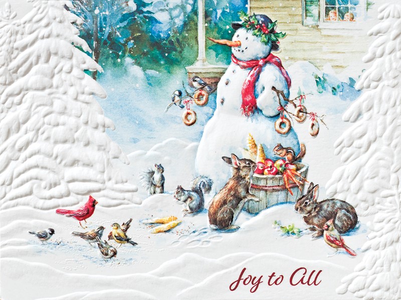 Holiday Greeting Cards, 2024 at The Backyard Naturalist, including 'Snowman's Gift'