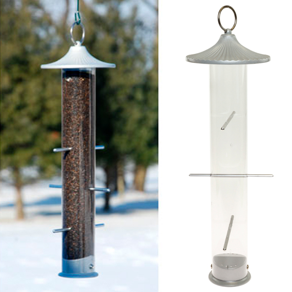 The Backyard Naturalist recommends an Upside Down feeder to support Goldfinches while denying Sparrows access.