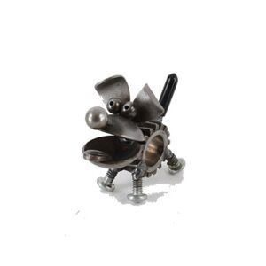 The Backyard Naturalist loves Junkyard Dogs & Cats! Made from materials that otherwise would be doomed to a landfill. Each piece has a unique personality. “Chubs the Happy Puppy” pictured here.