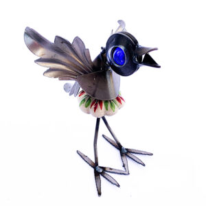 The Backyard Naturalist loves Yardbirds! Made from materials that otherwise would be doomed to a landfill. Each piece has a unique personality. “CK Colorful Bird” is featured on this product page.