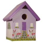 The Backyard Naturalist has hand painted bird houses, hand made and painted in Lehigh Valley, PA. This one is called 'Grandma's Cottage'.