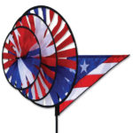 The Backyard Naturalist carries Premier Kites Flags, Wind Spinners, Whirligigs and Wind Socks. Patriotic Stars and Stripes Triple Grande Wind Spinner is shown.