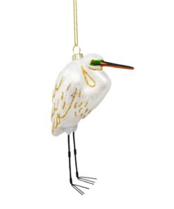 The Backyard Naturalist has Cobane Glass BIrd Holiday  or special everyday! Ornament, White Egret